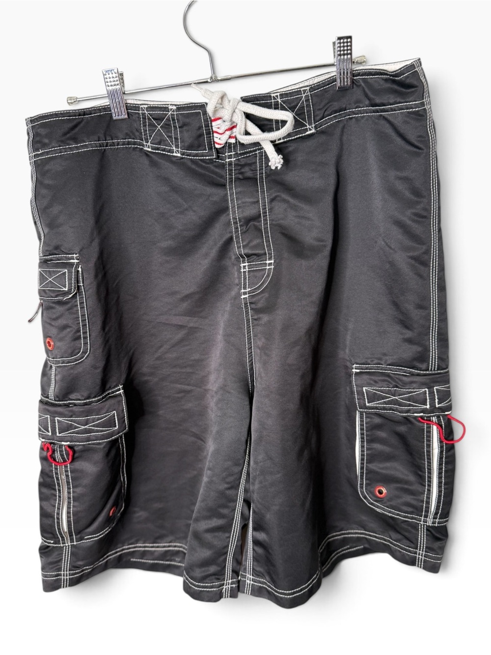 O'Neill Black White Pink Boardshorts Cargo Swim Trunks Size 38